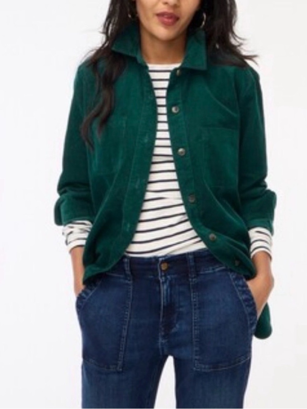 J. Crew Teal Corduroy Shirt Jacket